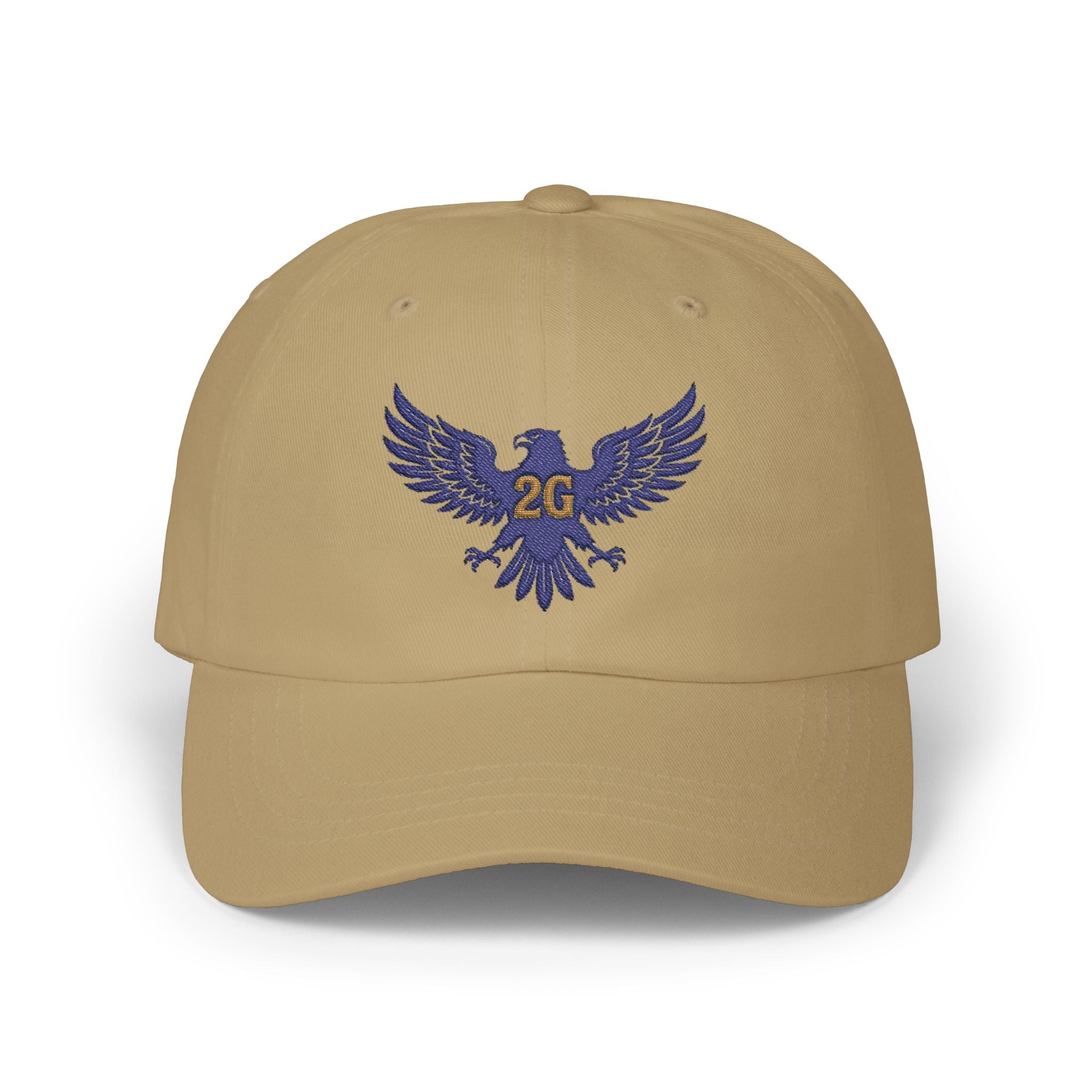 2G Supply Co. Signature Dad Cap | Blue Eagle Embroidered Hat | Premium Adjustable Cotton Cap | Timeless Everyday Style