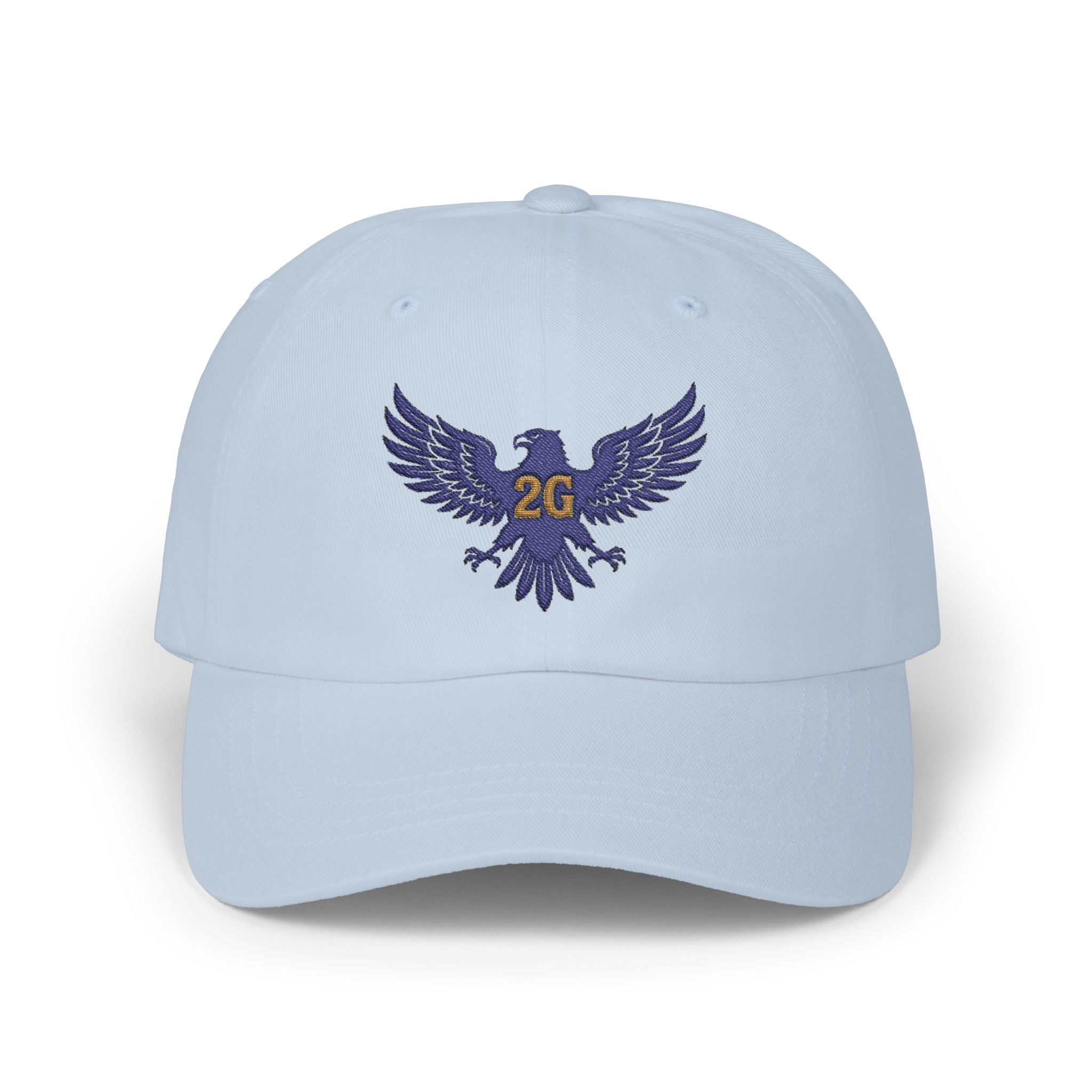 2G Supply Co. Signature Dad Cap | Blue Eagle Embroidered Hat | Premium Adjustable Cotton Cap | Timeless Everyday Style