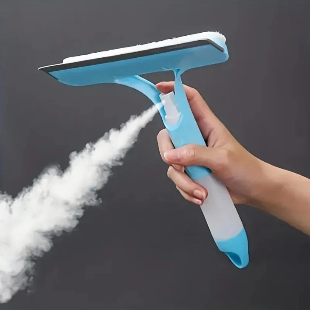 3-in-1 Multifunctional Home Glass Cleaner – Window Scraper & Squeegee with Integrated Spray Watering Can