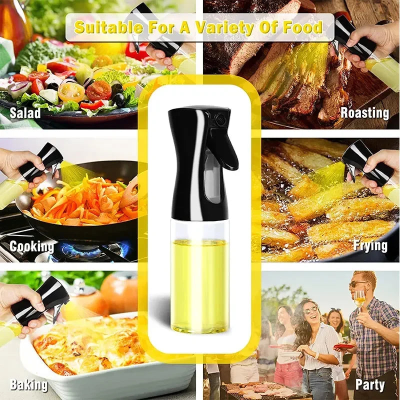 Dual-Use Oil Spray & Brush Bottle – Multifunctional 200/300/500ml Nebulizing Mist Dispenser for Kitchen, Cooking & BBQ