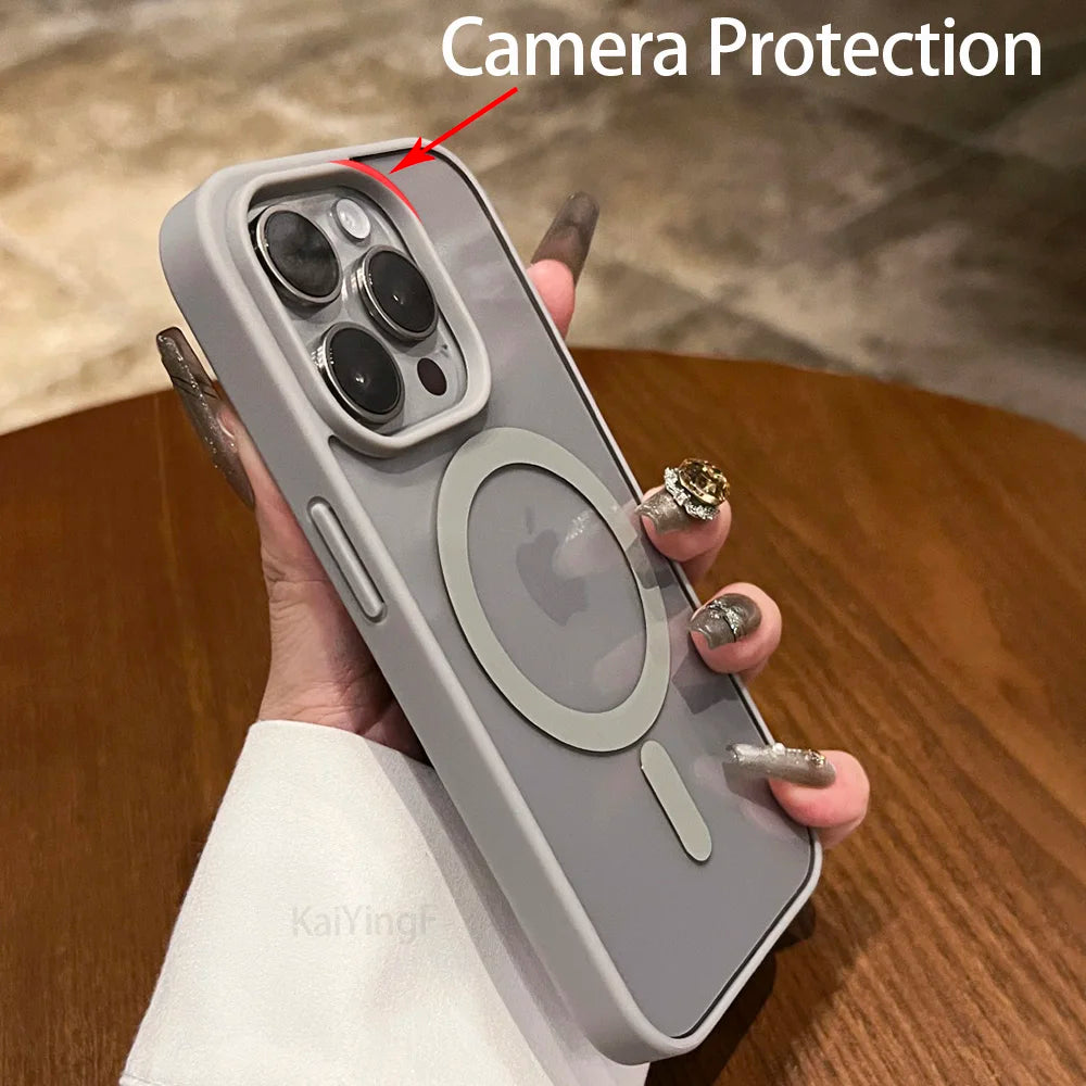 Luxury Transparent Magnetic Case for iPhone (Models 11 to 17 Pro Max) – Clear Wireless Charging Cover with MagSafe Compatibility