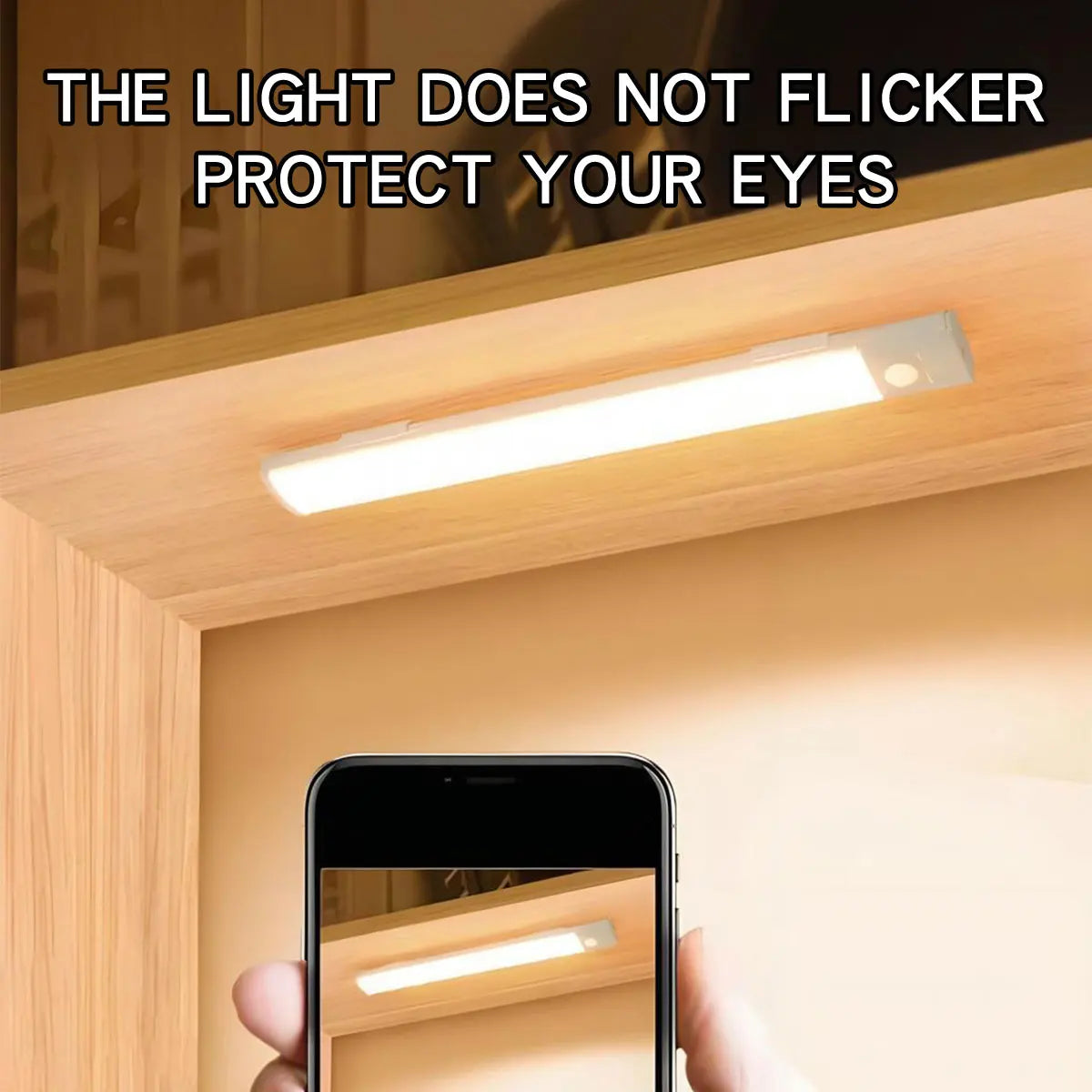 Wireless LED Motion Sensor Night Light – Type-C Rechargeable Cabinet Lamp & Multi-Purpose Staircase Backlight
