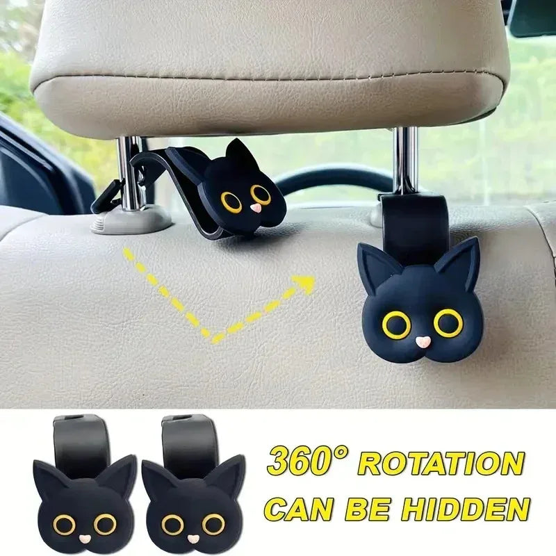 3D Cartoon Cat Car Hook (2-Pack)