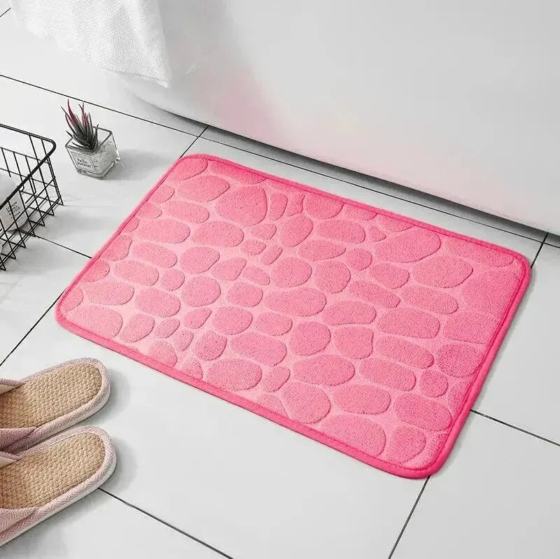 Embossed Fiber Pebble Floor Mat – Non-Slip Anti-Skid Carpet for Bathroom, Living Room & Home Comfort