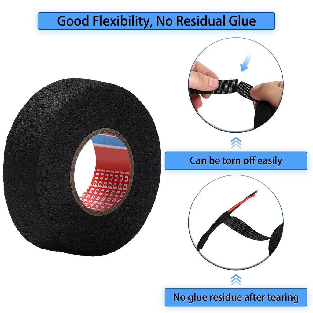 High-Temperature Automotive Wire Harness Cloth Tape – Heatproof Fabric Adhesive Loom for Engine Electrical Insulation