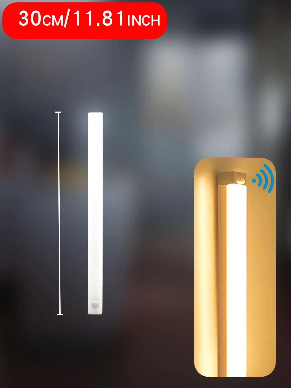Wireless LED Motion Sensor Night Light – Type-C Rechargeable Cabinet Lamp & Multi-Purpose Staircase Backlight