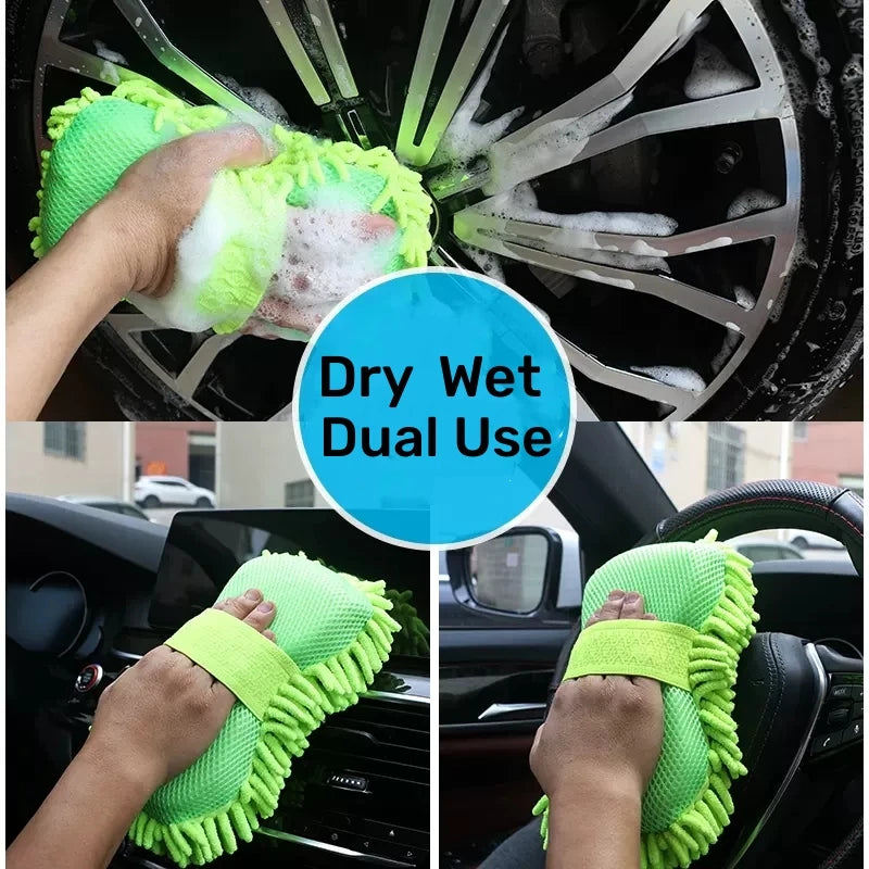 Premium Microfiber Car Wash & Detailing Kit – High-Absorbency Sponge, Cleaning Towel, and Auto Wash Mitt Styling Accessories