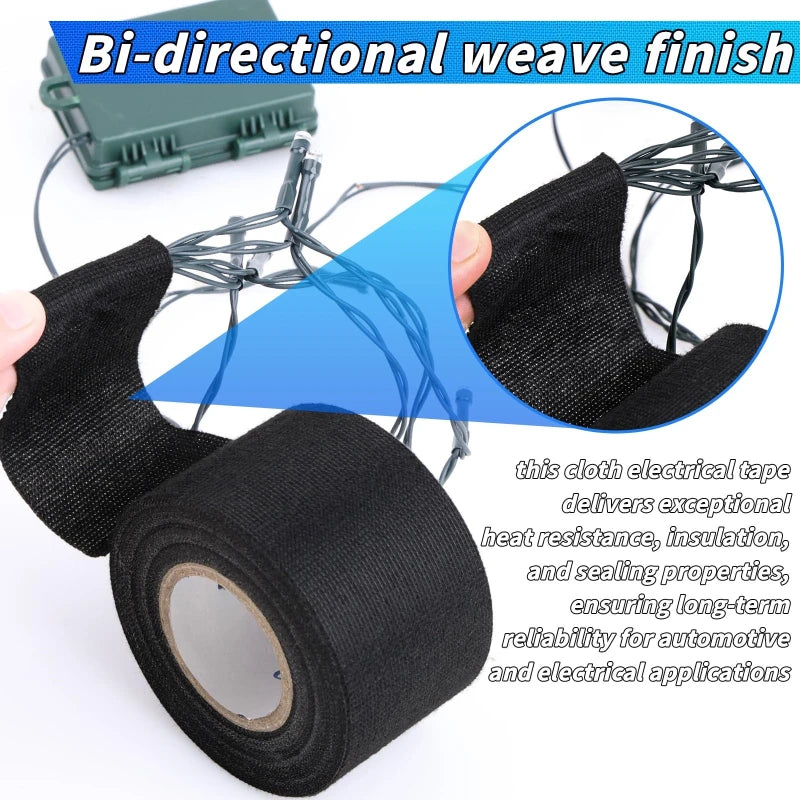 High-Temperature Automotive Wire Harness Cloth Tape – Heatproof Fabric Adhesive Loom for Engine Electrical Insulation