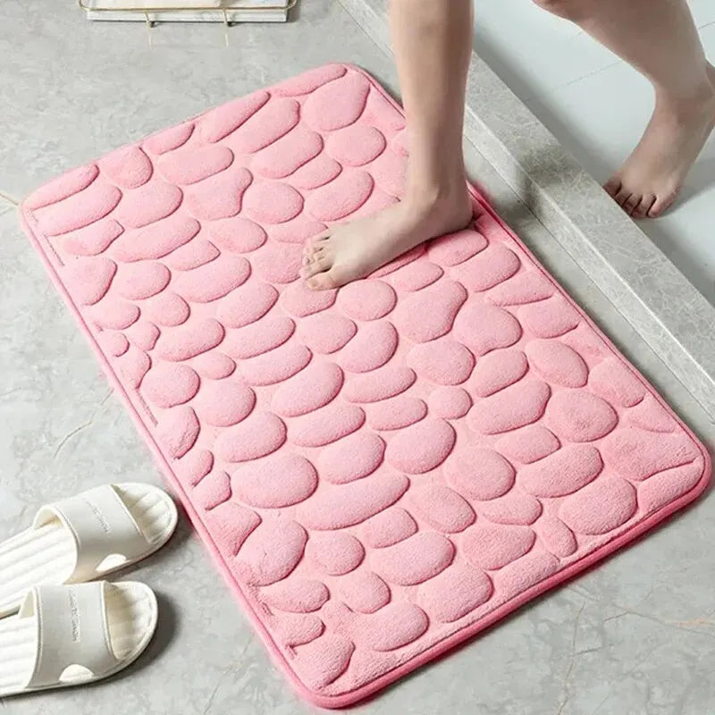 Embossed Fiber Pebble Floor Mat – Non-Slip Anti-Skid Carpet for Bathroom, Living Room & Home Comfort