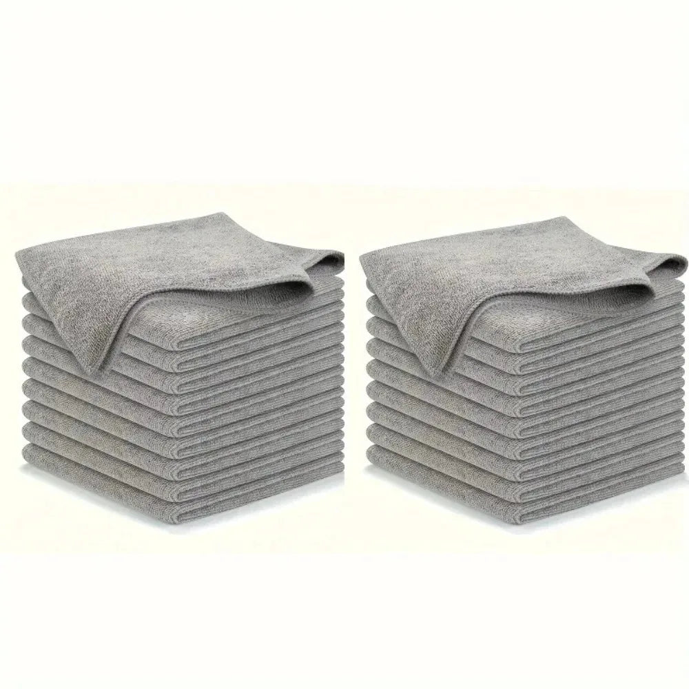 Premium Light Gray Cleaning Cloth Set – Highly Absorbent, Ultra-Soft & Stain-Removing Microfiber Fabric