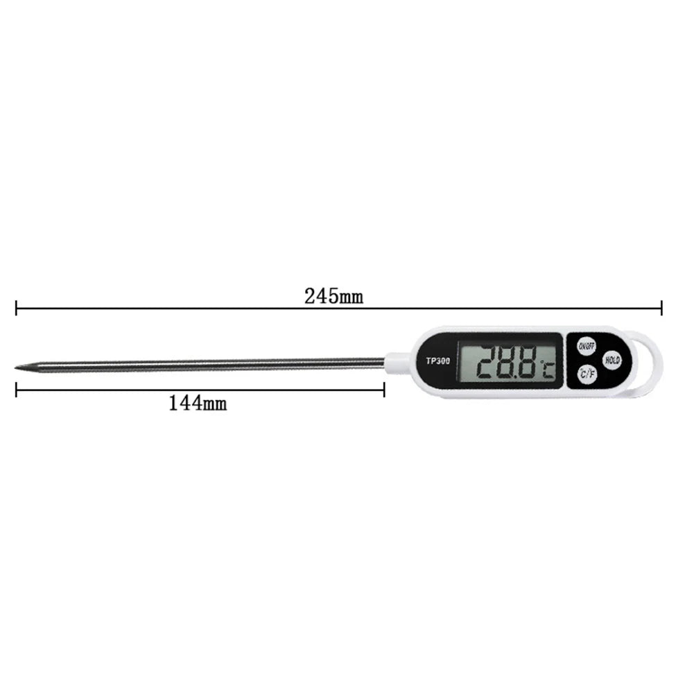 TP300 Digital Food Thermometer – Instant Read Electronic Meat & Milk Thermometer with LCD Display for Cooking and BBQ