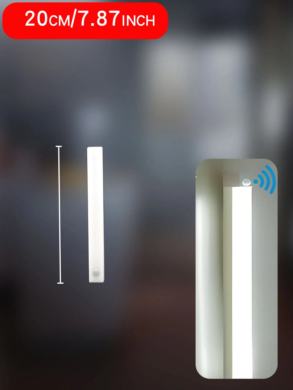 Wireless LED Motion Sensor Night Light – Type-C Rechargeable Cabinet Lamp & Multi-Purpose Staircase Backlight