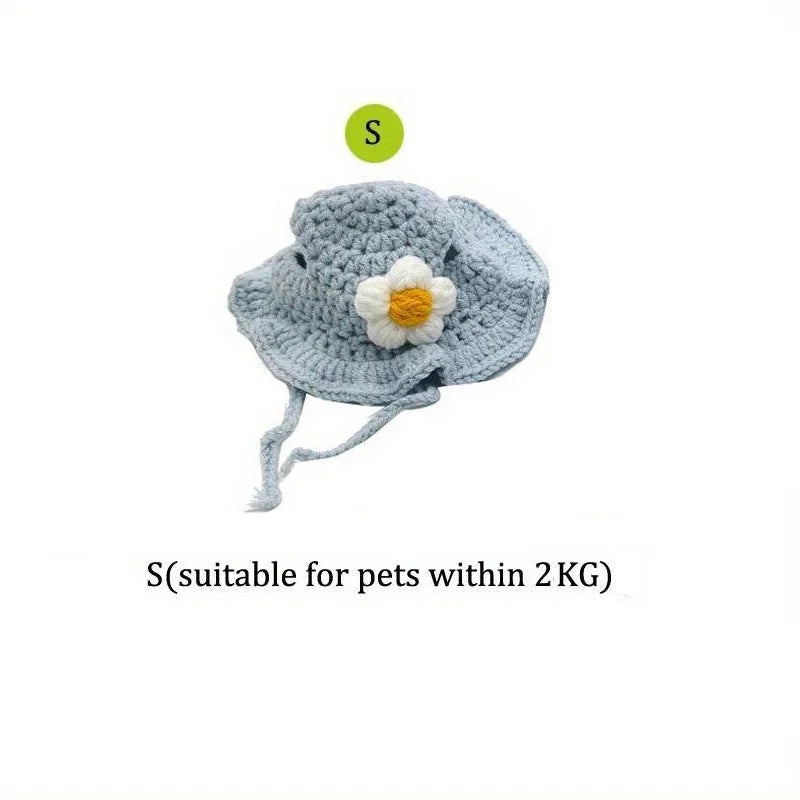 Kittens Knitted Hat Cute Refined Cat Hat Elastic Autumn Winter Pet Hat Puppy Party Photo Shoot Props Decoration Cat Accessories
