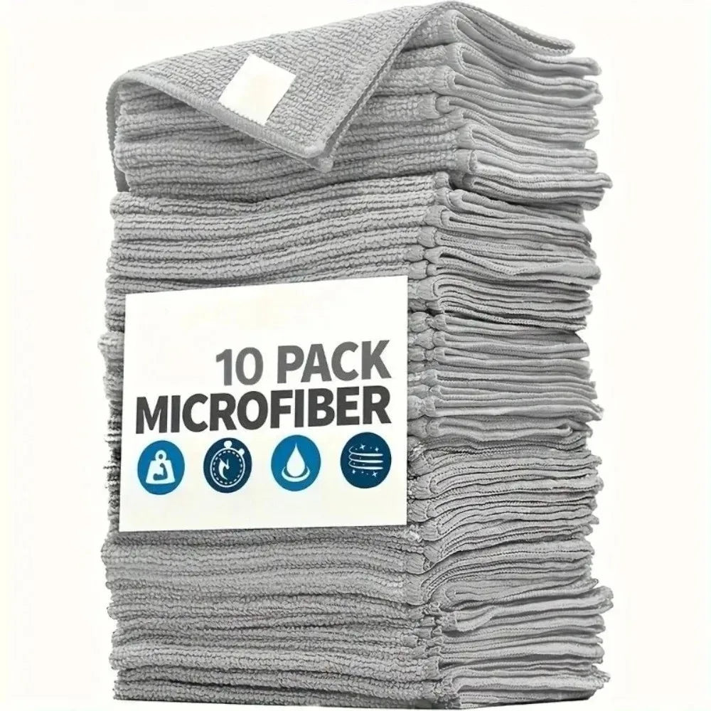 Premium Light Gray Cleaning Cloth Set – Highly Absorbent, Ultra-Soft & Stain-Removing Microfiber Fabric