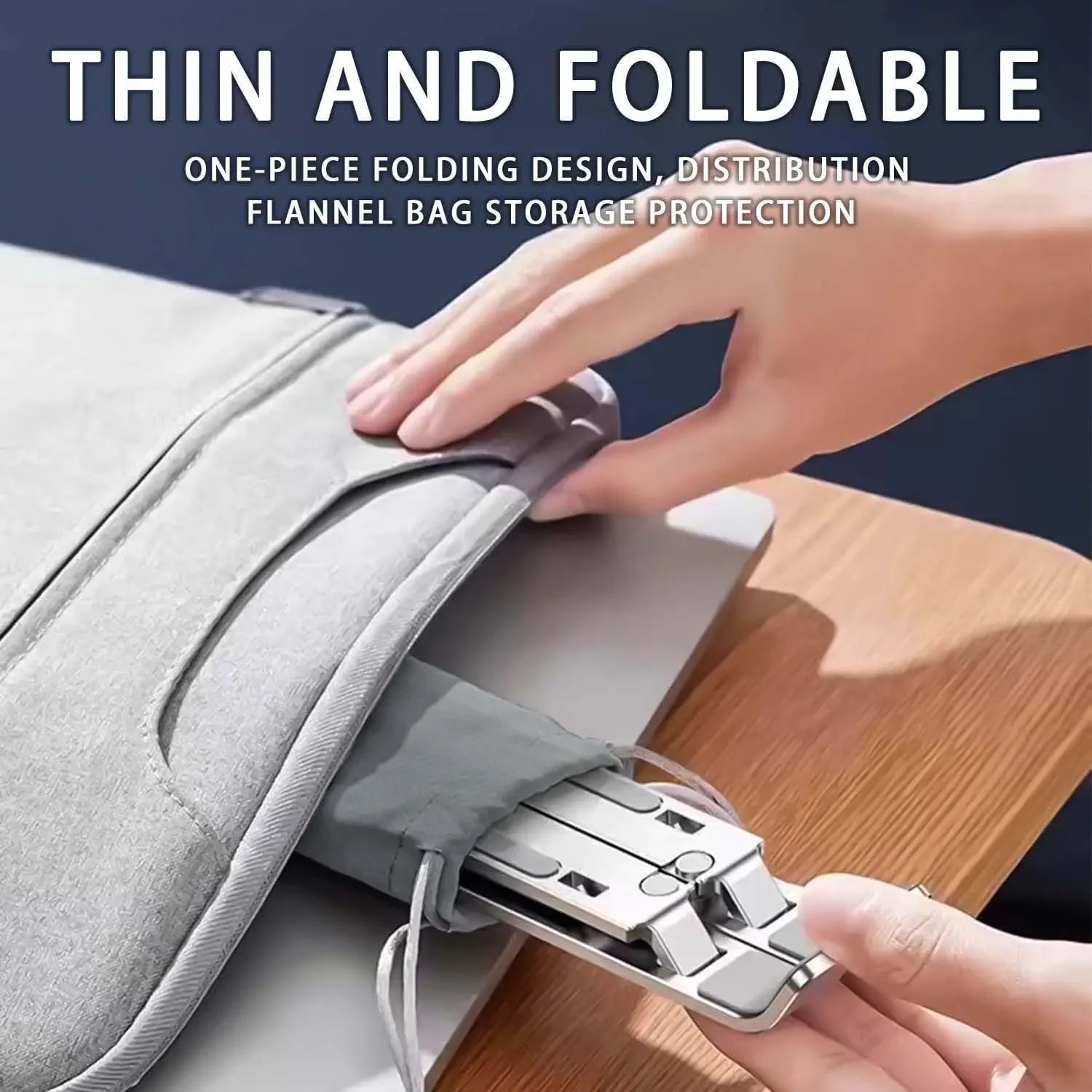 Adjustable Aluminum Laptop Stand – 6-Level Ergonomic Height & Foldable Portable Design for 8-16” Devices