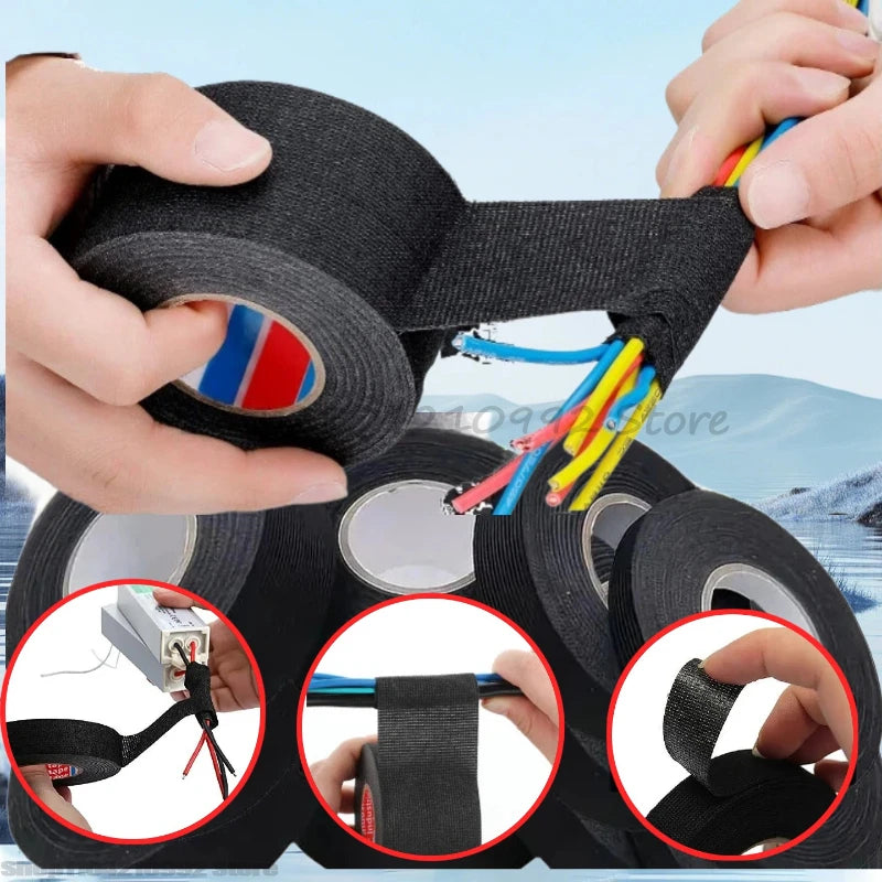 High-Temperature Automotive Wire Harness Cloth Tape – Heatproof Fabric Adhesive Loom for Engine Electrical Insulation