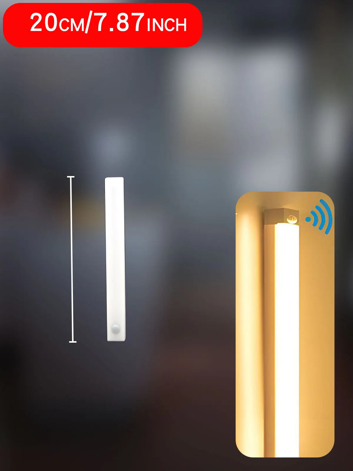 Wireless LED Motion Sensor Night Light – Type-C Rechargeable Cabinet Lamp & Multi-Purpose Staircase Backlight