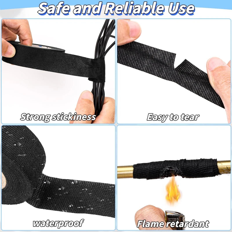 High-Temperature Automotive Wire Harness Cloth Tape – Heatproof Fabric Adhesive Loom for Engine Electrical Insulation