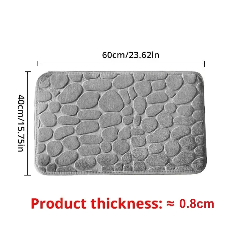Embossed Fiber Pebble Floor Mat – Non-Slip Anti-Skid Carpet for Bathroom, Living Room & Home Comfort